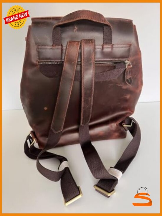 Genuine Leather Backpack Purse, Vintage Work Travel Laptop Bag main image 6